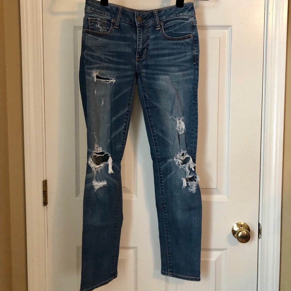AE, Distressed Skinny Jeans, Size 0 Short